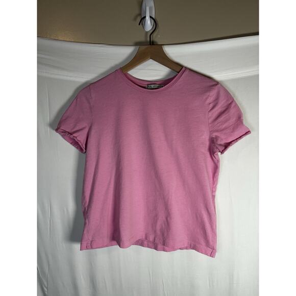 Zara Boxy t shirt womens crop Small Bubble gum pink short sleeve round neck - Picture 1 of 6